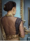 Black and Gold Embroidered Work Traditional Designer Saree - 2