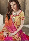 Fuchsia and Maroon Faux Georgette Contemporary Style Saree - 1