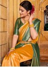 Mustard and Olive Woven Work Designer Contemporary Saree - 1