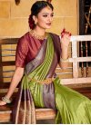 Woven Work Maroon and Mint Green Designer Traditional Saree - 1
