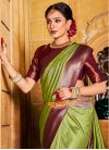 Woven Work Maroon and Mint Green Designer Traditional Saree - 2