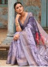 Linen Trendy Designer Saree For Festival - 1