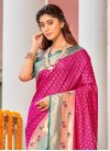 Rose Pink and Teal Woven Work Trendy Classic Saree - 1