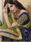 Navy Blue and Olive Trendy Classic Saree For Festival - 1