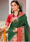 Banarasi Silk Green and Red Designer Contemporary Style Saree - 1