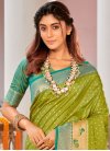 Olive and Sea Green Traditional Designer Saree - 1