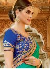 Faux Georgette Beads Work Contemporary Saree - 1