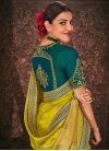 Kajal Aggarwal Embroidered Work Designer Contemporary Style Saree For Festival - 2