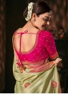 Kajal Aggarwal Satin Georgette Embroidered Work Designer Contemporary Style Saree - 2