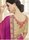 Fuchsia and Rose Pink Faux Georgette Trendy Classic Saree - 1