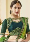 Staggering Aloe Veera Green and Bottle Green  Designer Contemporary Style Saree - 2
