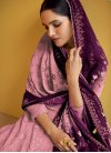 Pink and Purple Faux Georgette Trendy Designer Salwar Kameez - 1