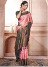 Kanjivaram Silk Woven Work Bottle Green and Pink Designer Contemporary Style Saree - 1
