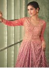 Embroidered Work Peach and Rose Pink Faux Georgette Kameez Style Lehenga Choli - 1