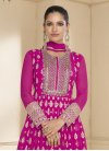 Embroidered Work Georgette Readymade Floor Length Gown - 1