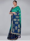 Navy Blue and Teal Designer Traditional Saree For Ceremonial - 1