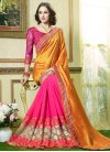  Orange and Rose Pink Half N Half Trendy Saree For Ceremonial - 1