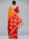 Mustard and Red Woven Work Contemporary Style Saree - 3