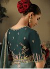 Embroidered Work Fancy Fabric Designer Contemporary Style Saree - 1