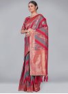 Grey and Red Contemporary Style Saree For Ceremonial - 1
