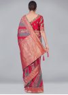 Grey and Red Contemporary Style Saree For Ceremonial - 3