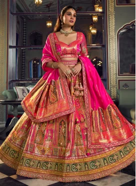 Rose Pink Banarasi Silk Embroidered Work Designer Lehenga Choli for Women