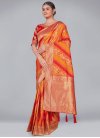 Mustard and Red Woven Work Contemporary Style Saree - 2