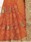 Praiseworthy Embroidered Work Net Contemporary Saree For Festival - 2