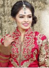 Imperial Bhagalpuri Silk Beige and Rose Pink Kameez Style Lehenga Choli - 1