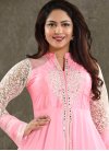 Off White and Pink Embroidered Work Readymade Designer Gown - 1