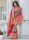 Grey and Rose Pink Traditional Designer Saree For Festival - 1
