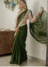 Embroidered Work Faux Georgette Trendy Saree - 1