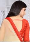 Congenial  Cream and Red Embroidered Work Classic Saree - 2
