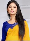 Affectionate Blue and Yellow Trendy Saree - 1