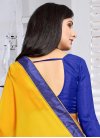 Affectionate Blue and Yellow Trendy Saree - 2