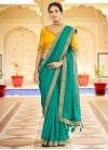 Resham Work Vichitra Silk Traditional Designer Saree - 1