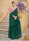 Chinon Sequins Work Contemporary Style Saree - 1