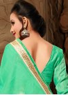 Mint Green and Off White Contemporary Style Saree For Ceremonial - 2