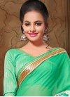Mint Green and Off White Contemporary Style Saree For Ceremonial - 1