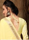Faux Chiffon Embroidered Work Contemporary Style Saree - 1