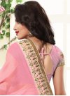 Impeccable Faux Chiffon Embroidered Work Contemporary Style Saree For Ceremonial - 1