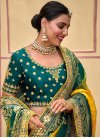 Embroidered Work Dola Silk Traditional Designer Saree For Bridal - 1