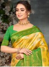 Woven Work Green and Mustard Traditional Designer Saree - 1