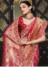 Red and Rose Pink Trendy Classic Saree For Bridal - 2
