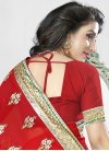 Tantalizing Faux Georgette Booti Work Classic Saree For Ceremonial - 2