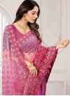 Hot Pink and Rose Pink Net Designer Contemporary Style Saree - 1