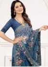 Light Blue and Navy Blue  Traditional Saree - 1