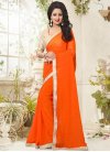 Classical Faux Georgette Beads Work Trendy Classic Saree - 2