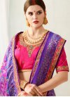 Rose Pink and Violet Traditional Saree For Festival - 1