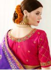Rose Pink and Violet Traditional Saree For Festival - 2